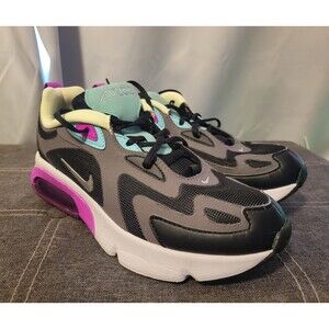 Nike Women Air Max 200 AT5628-004 Gray Black Athletic Walking Shoes Size US 6.5